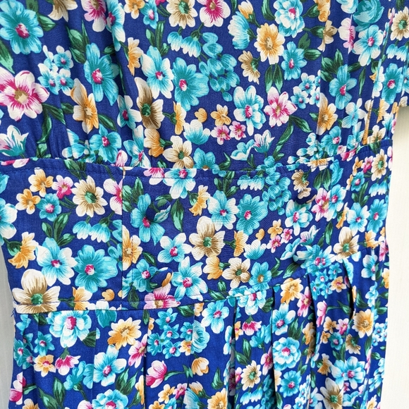 VINTAGE Adrian Lee ditsy floral lace collar dress cottagecore - Picture 10 of 11